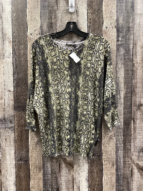 Sweater Cashmere By Jeanne Pierre In Camouflage Print, Size: S