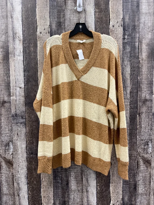 Sweater By Easel In Brown & Cream, Size: L