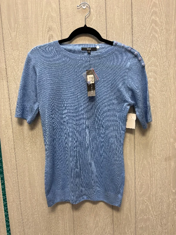 Sweater Short Sleeve By ICO In Blue, Size: Xs