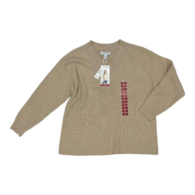 Sweater By Nine West In Tan, Size:Xl