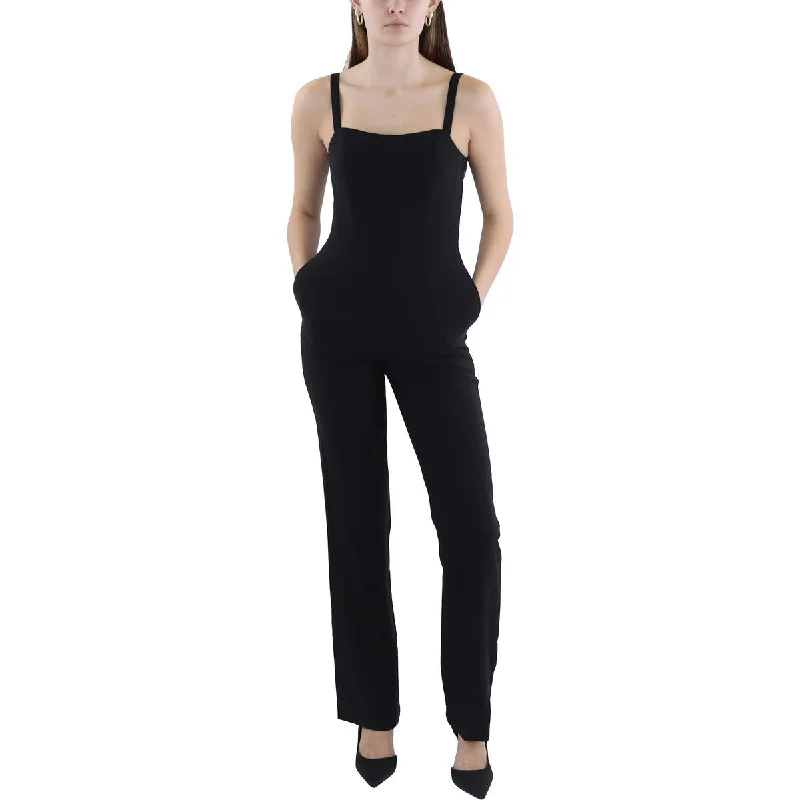 Donna Karan Womens Sleeveless Wide Leg Jumpsuit