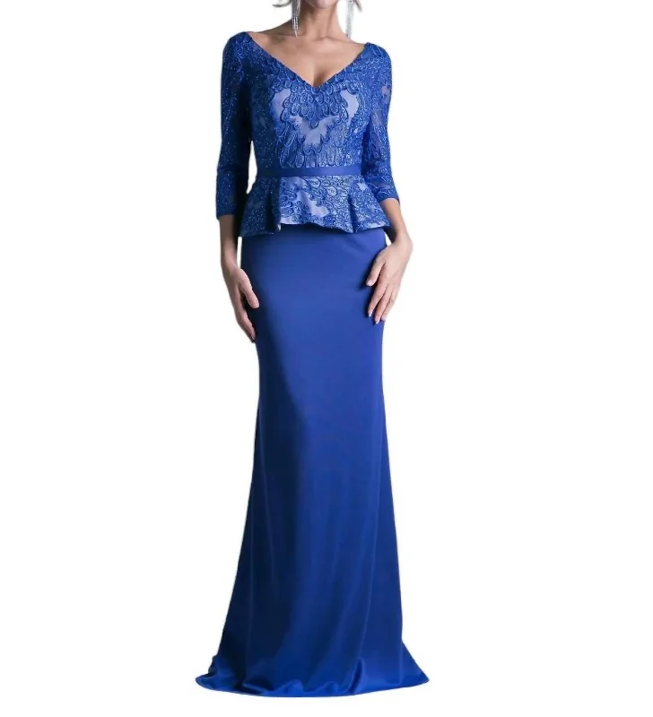 Long Evening Dress In Royal