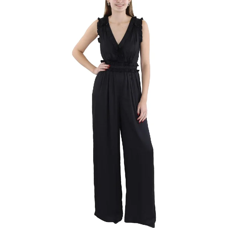 Ramy Brook Womens Ruffled Wide Leg Jumpsuit