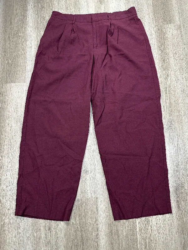 Pants Wide Leg By A New Day In Maroon, Size: Xl