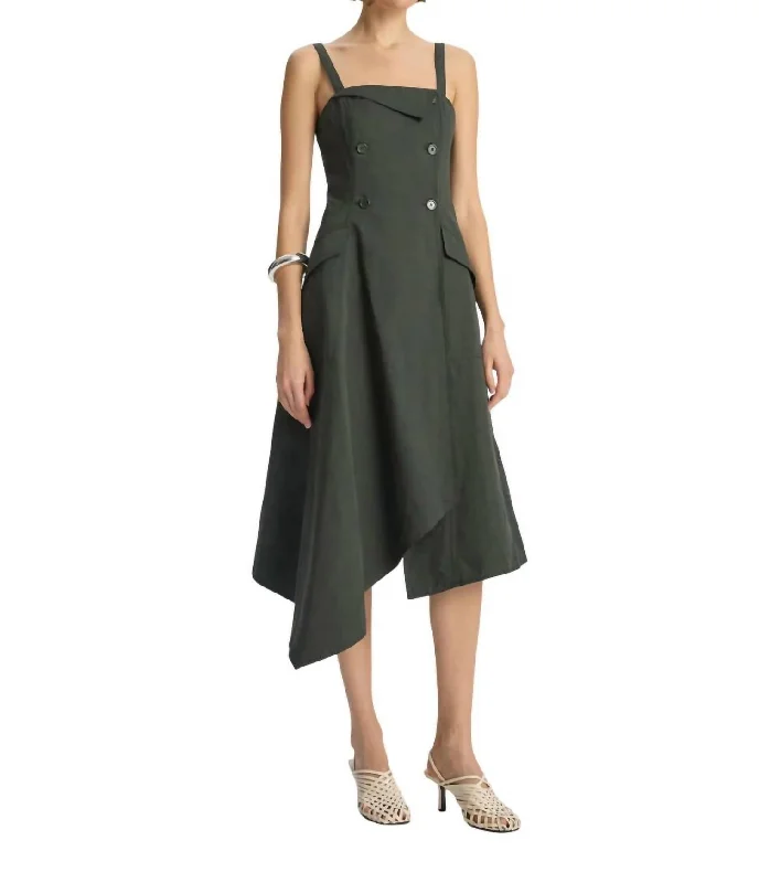 Scarlett Midi Dress In Mossy