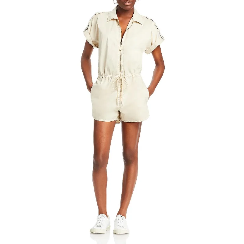 Pistola Womens Meg Zip Front Cuff Sleeve Romper