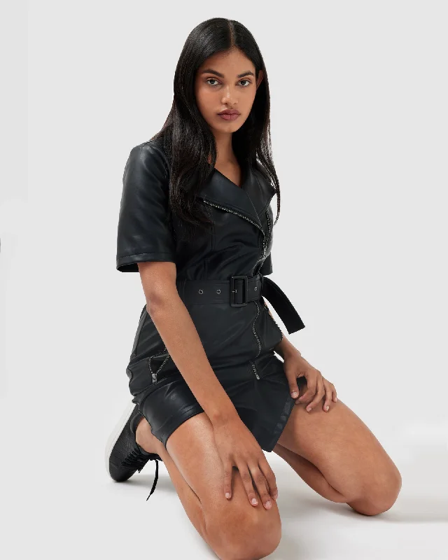 Wild Nights Vegan Leather Mini Dress