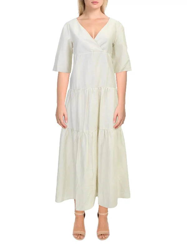 Tevere Womens Linen Long Maxi Dress