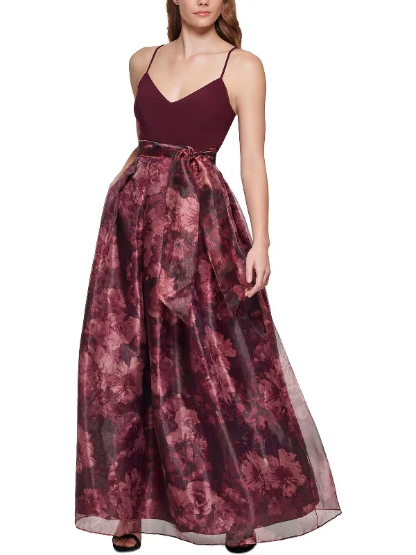 Womens Floral Long Evening Dress