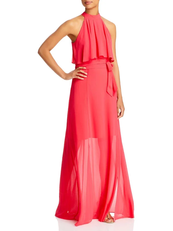 Womens Chiffon Sleeveless Maxi Dress