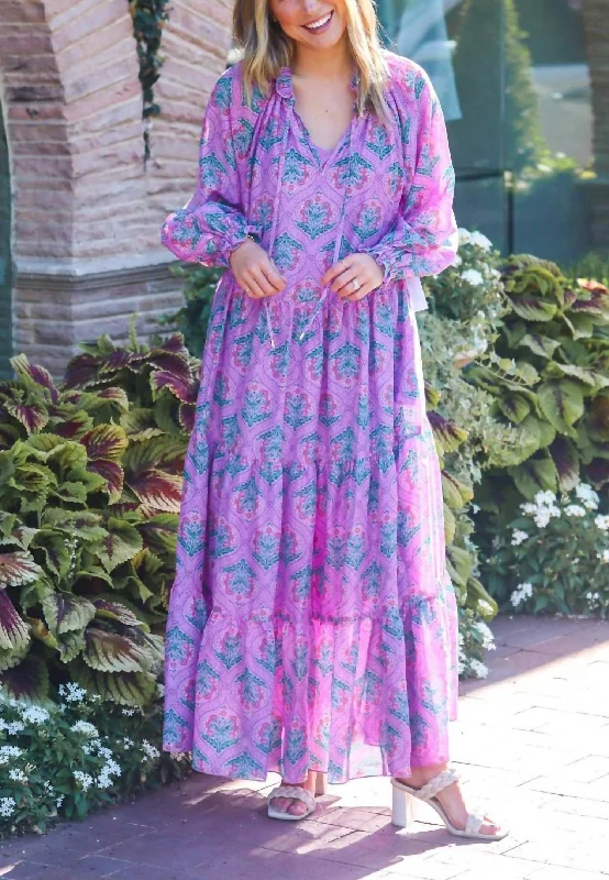 Ivy Long Sleeve Maxi Dress in Multi