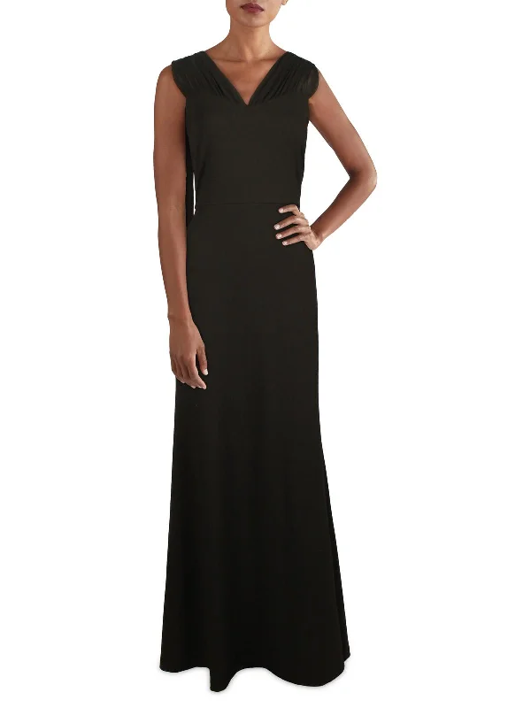 Womens Knit Draped Evening Dress