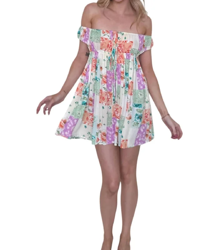 Enchanted Mini Dress In Colorful Floral