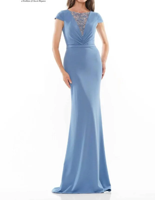 Evening Gown in Slate Blue