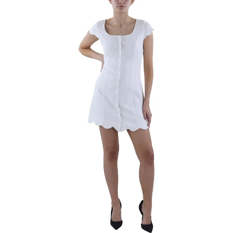 Womens Cap Sleeve Short Mini Dress