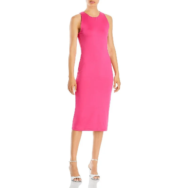 Hudson Womens Midi Sleeveless Sheath Dress