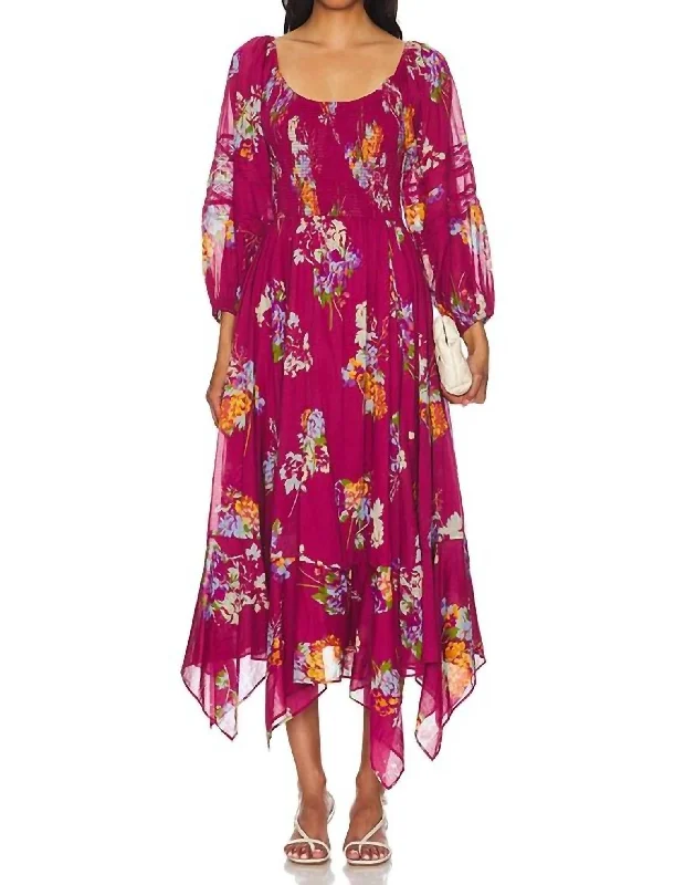 Morning Glory Maxi Dress In Plum