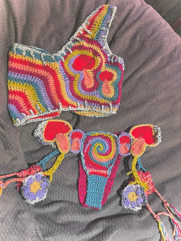 Mushrooms Trippy Rave Bae Set