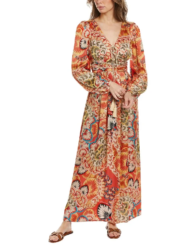 Traffic People He Promise Silk-Blend Maxi Dress