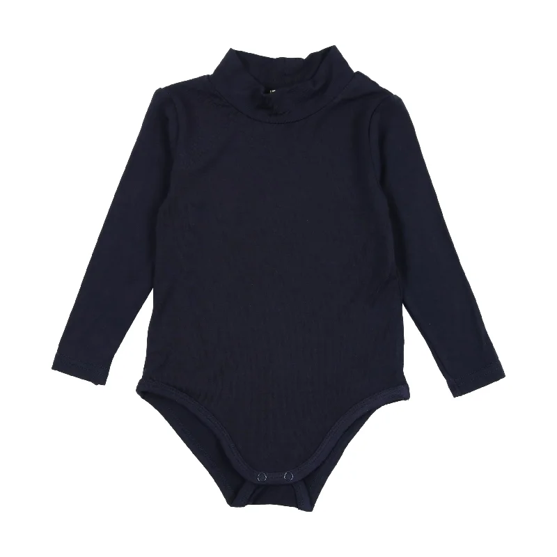 Lil Legs Bamboo Mockneck Onesie - Navy