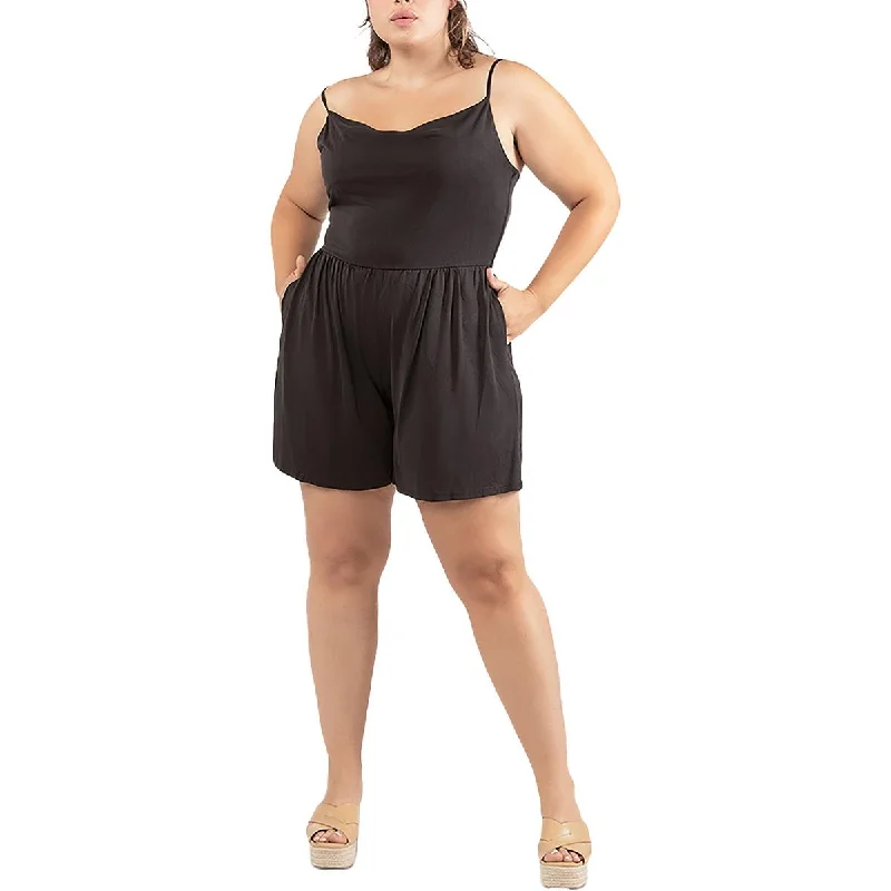 Black Tape_ Womens Plus Modal Sleeveless Romper