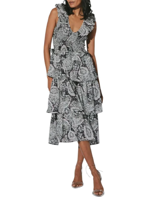 Lucy Midi Dress In Geo Print