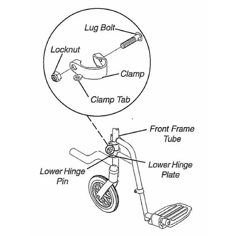 Invacare Non-Removable Foot/Legrest Hardware for Wheelchairs, 1 Pair, 1820ST