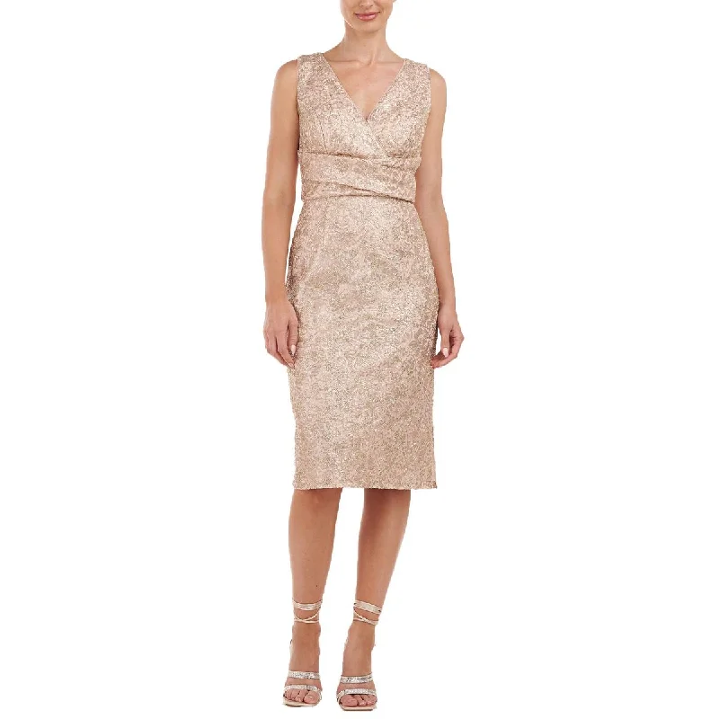 Womens Embellished V-Neck Cocktail And Party Dress