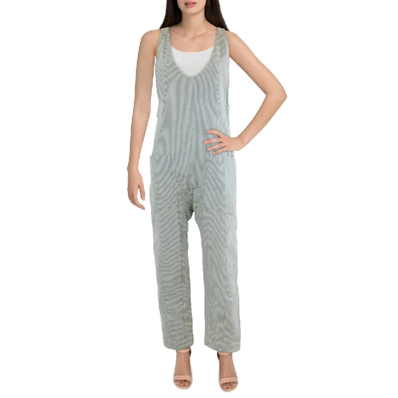 We The Free Womens Cotton Striped Jumpsuit