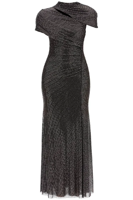 Self Portrait Women's "Mesh And Rhinestone Midi Dress