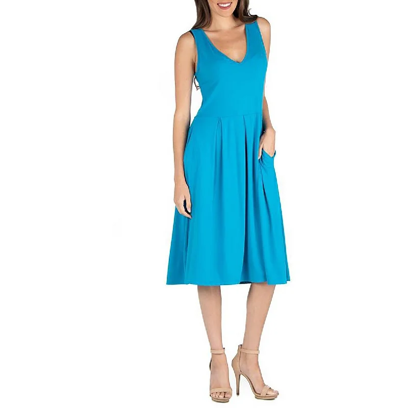 Plus Womens Jersey Sleeveless Midi Dress