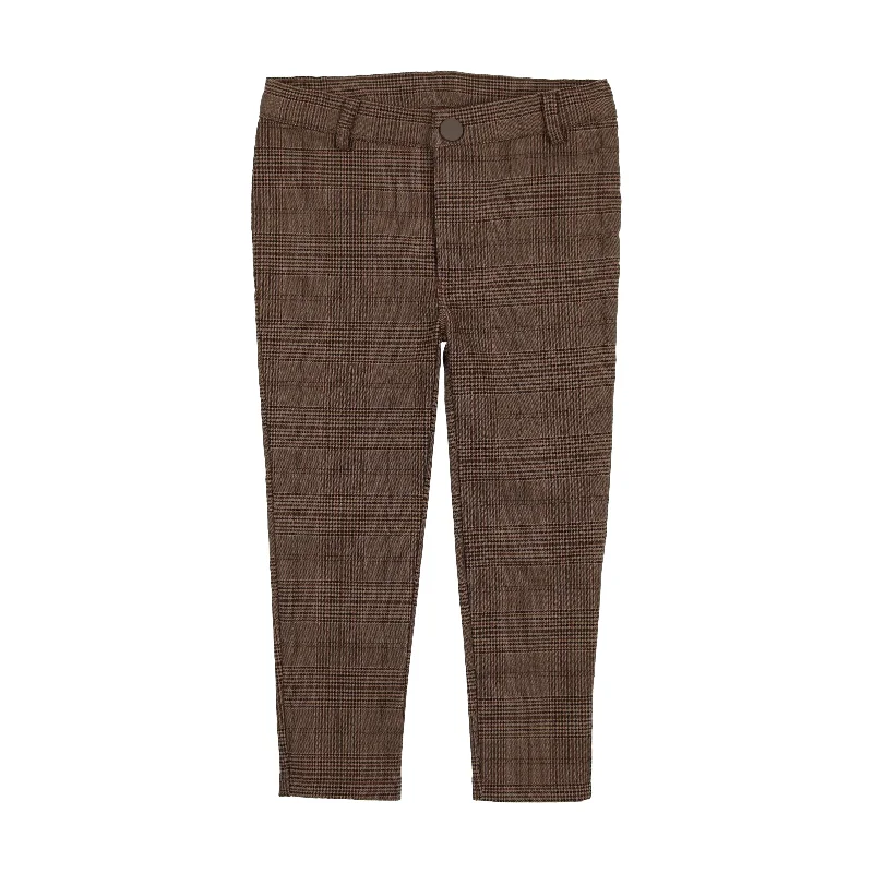 Analogie Printed Pants - Brown Plaid