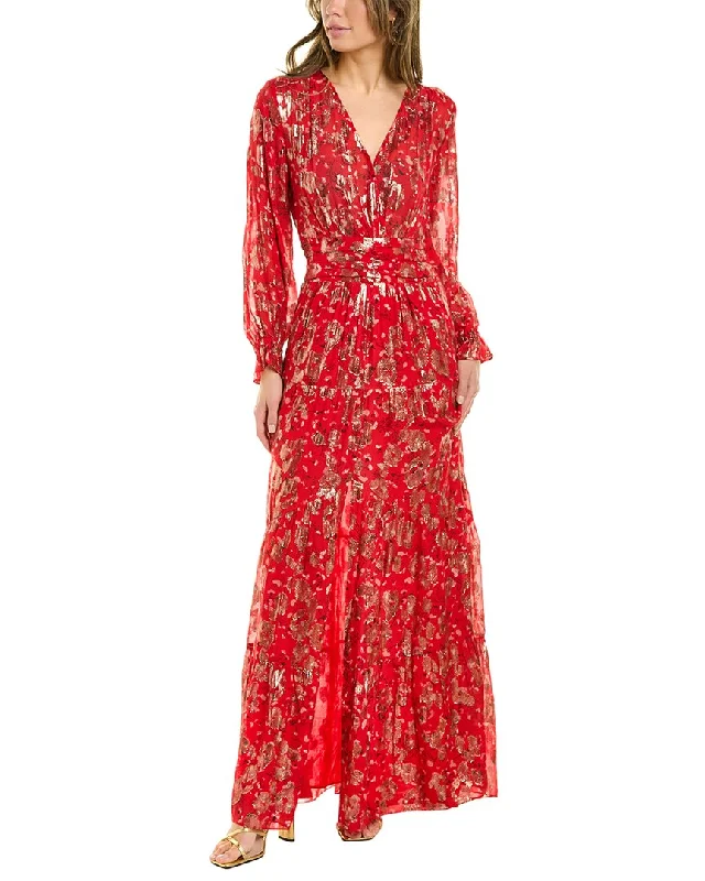 ba&sh Tila Silk-Blend Maxi Dress