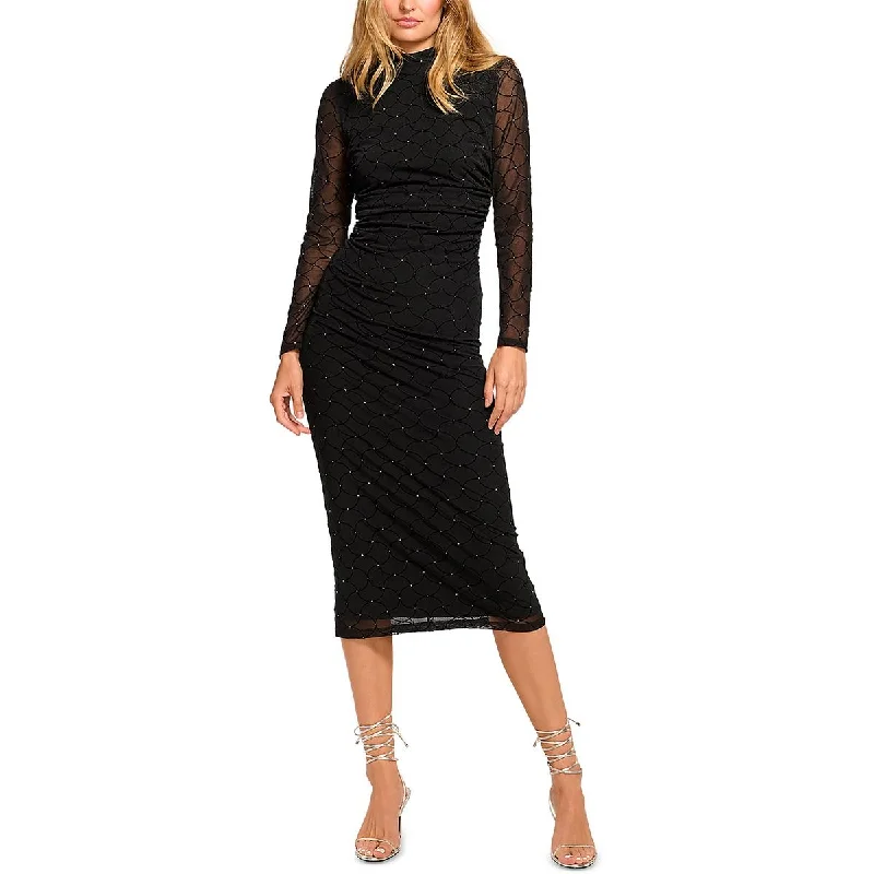 Womens Midi Embellished Bodycon Dress