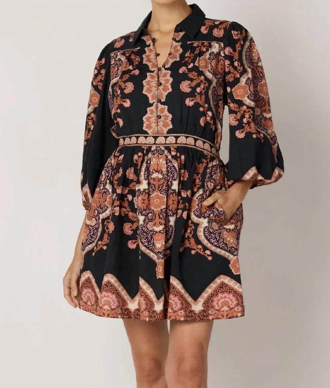 Leigh Mini Dress In Dark Lagos