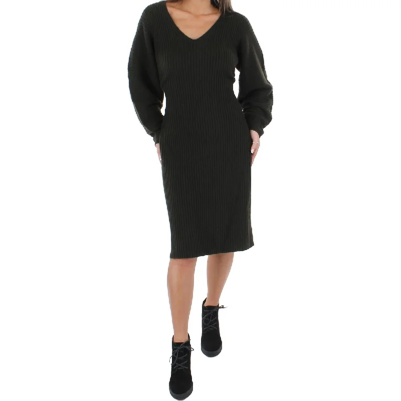 Fitted Womens Wool Midi Sweaterdress