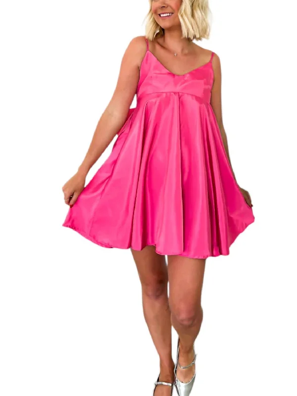 Girly Girl Era Bow Mini Dres In Pink