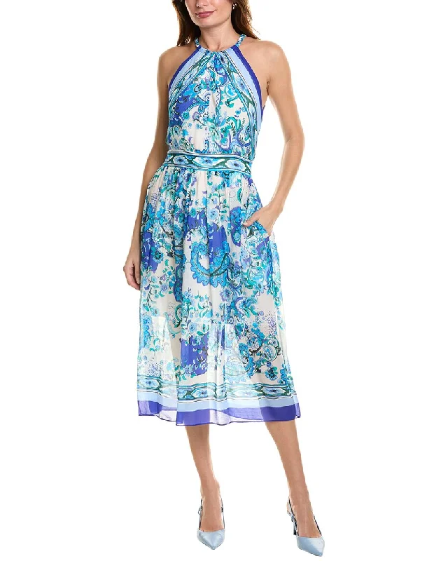 Elie Tahari Calypso Halter Midi Dress