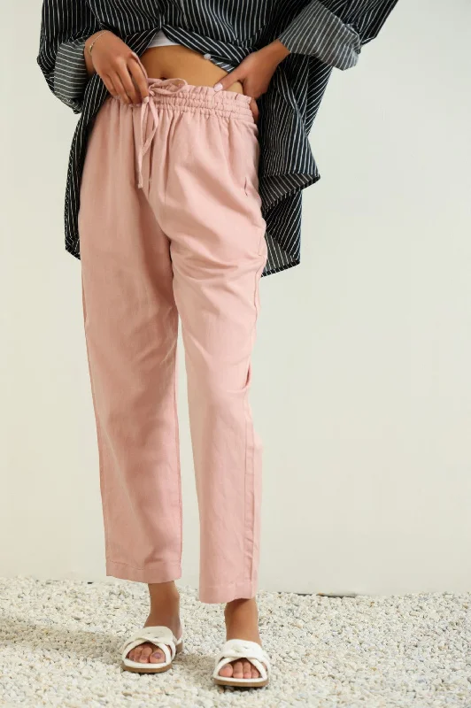 LINEN PAPERBAG PANTS