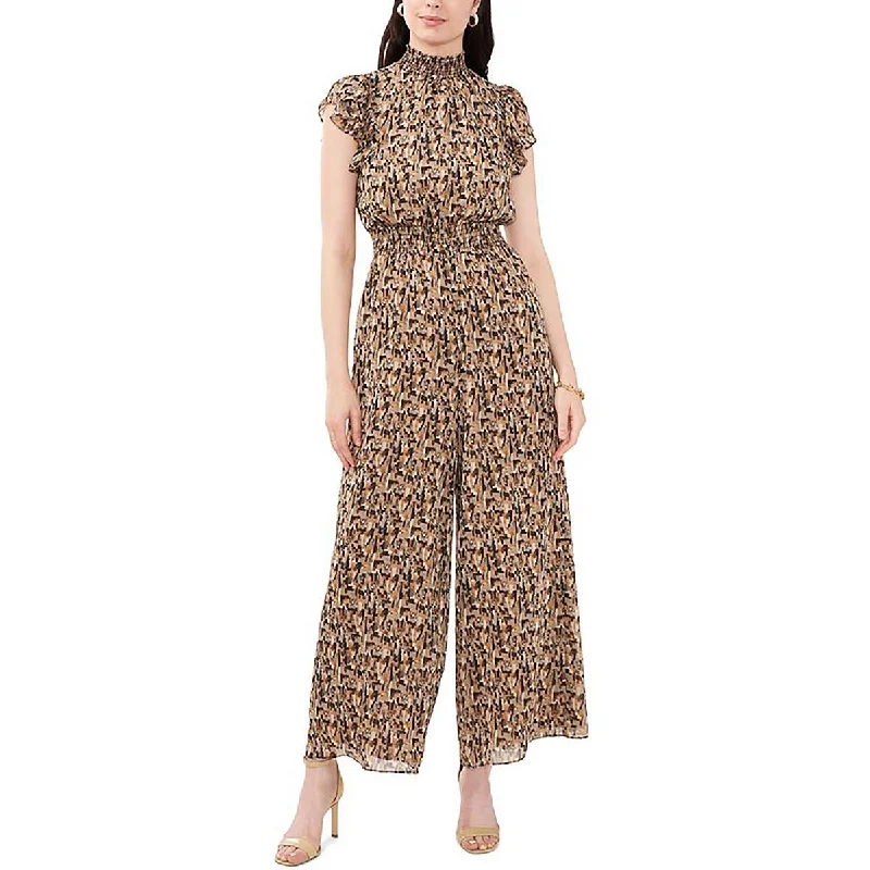 MSK Womens Printed Metallic Jumpsuit