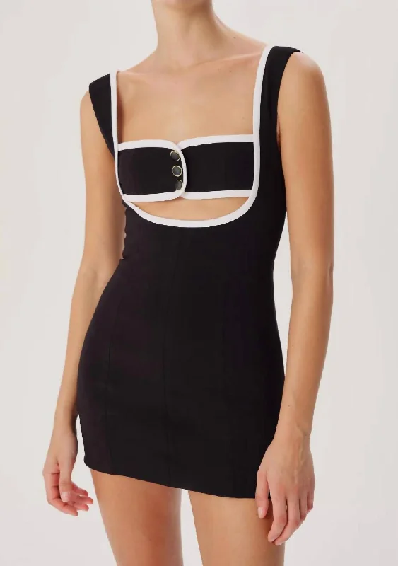 Egon Mini Dress In Black And White