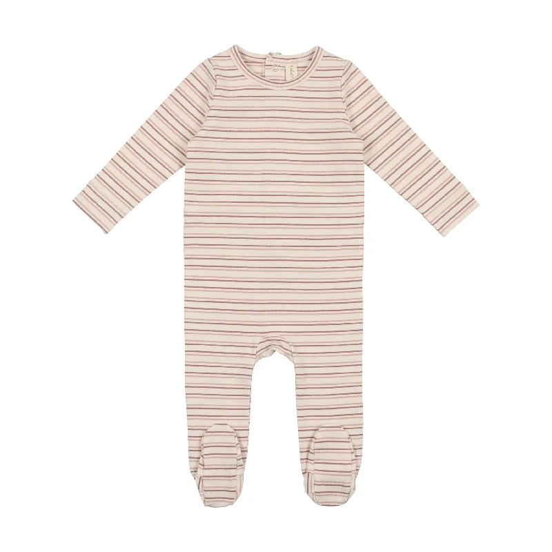 Lilette Signature Stripe Footie - Roseberry