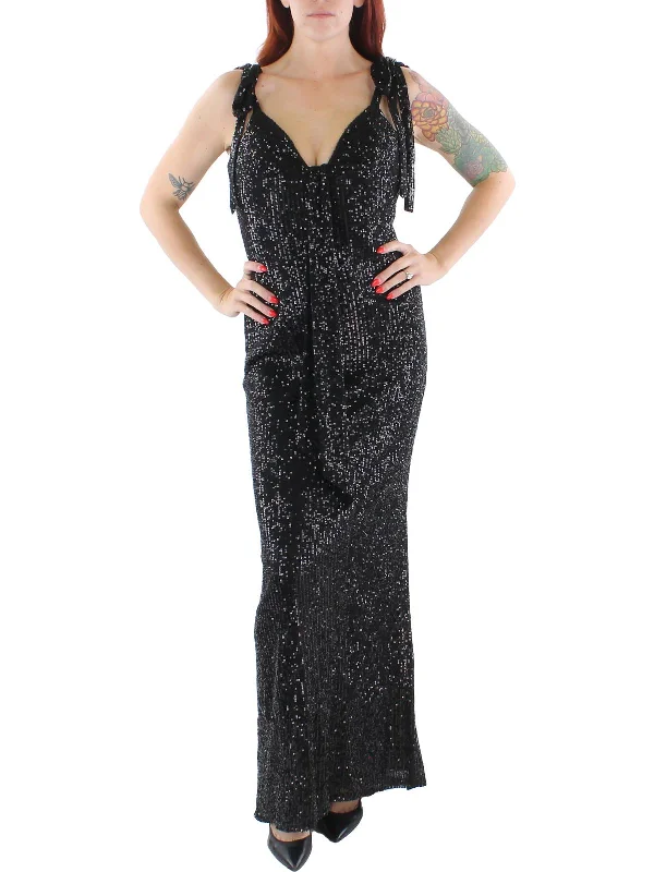 Womens Sequined Long Evening Dress