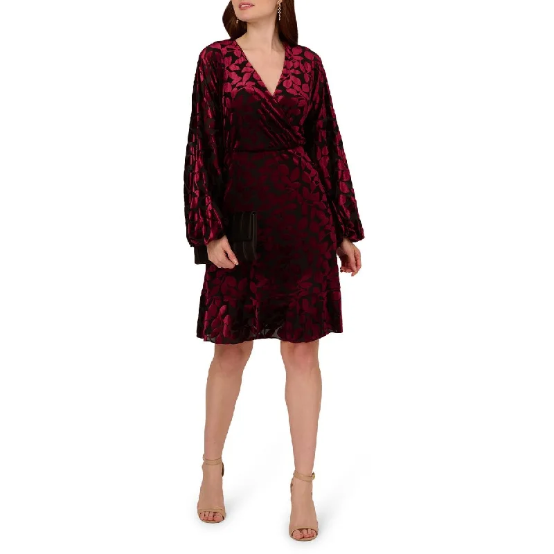 Womens Velvet Burnout Cocktail And Party Dress