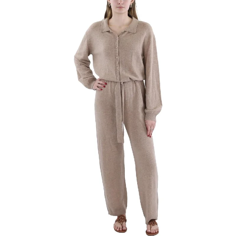 Nordstrom Womens Cashmere Blend Button-Down Jumpsuit