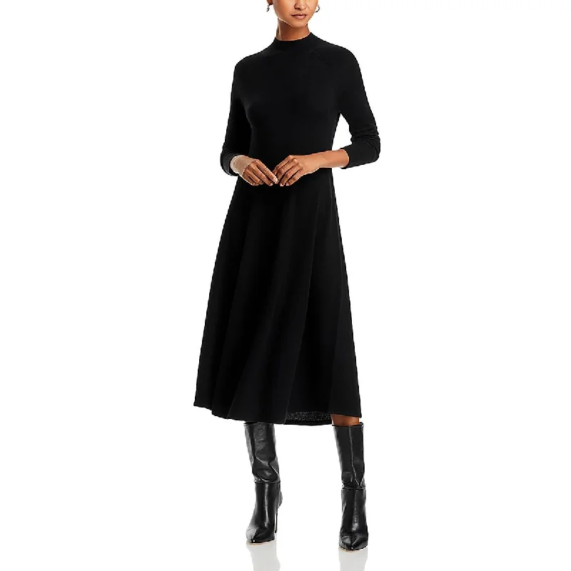 Womens Midi Solid Sweaterdress