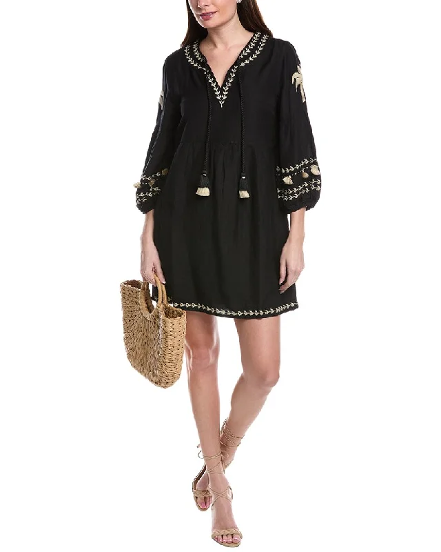 Tommy Bahama St. Lucia Palm Embroidered Mini Dress