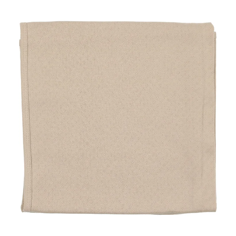 Lilette Dotted Pointelle Blanket - Sand