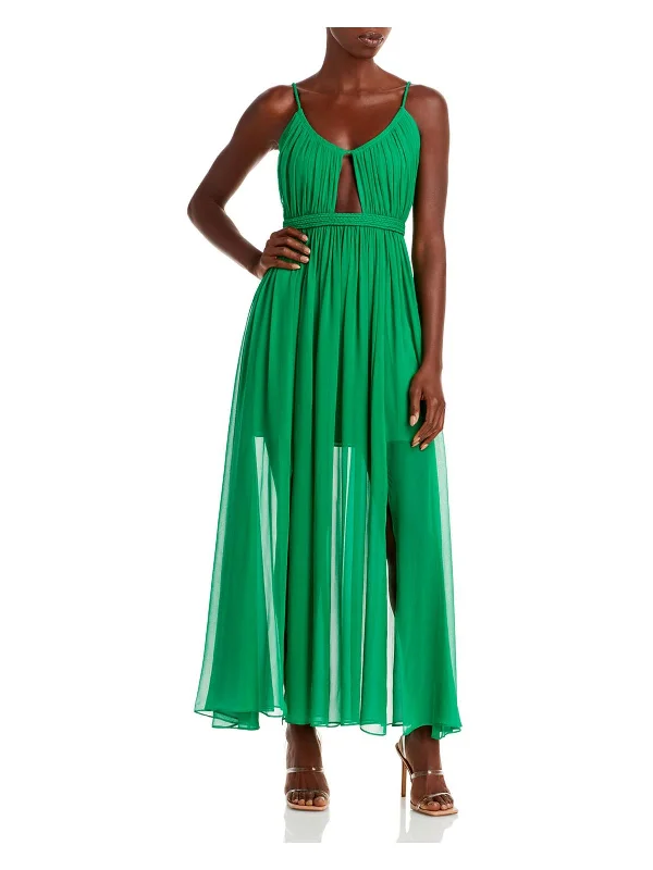 Tamar Womens Silk Long Maxi Dress