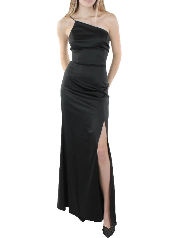 Womens Satin Maxi Evening Dress